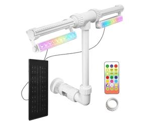 Fontaine pour piscine flottante - cascade 2 en 1 rechargeable de 50 cm | double buse avec LED | irrigateur pour piscine télécommandé, accessoire hors-sol étanche Ip68, fontaine Regolab