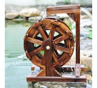 Fontaine rustique à roue à eau, décoration de jardin, fontaine décorative pour terrasse, étang, piscine, art de jardin unique pour la relaxation et la tranquillité