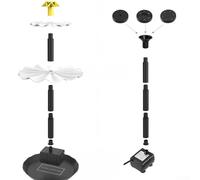 Fontaine solaire 2,5 W pour bain d'oiseaux - Panneau d'eau polycristallin 7 V pour bassin de jardin, fontaine solaire submersible IP68 avec 9 buses, débit à 3 couches