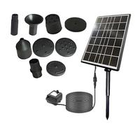 Fontaine solaire 5 W, débit maximum 92 GPH pour bain d'oiseaux, design flottant, panneau séparé avec cordon de 3 m, 4 buses, verre trempé, double filtre, protection contre la course à sec
