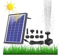 Fontaine Solaire 6,5 W Batterie 1500 mAh Pompe Solaire Bassin Améliorée avec 6 Styles de Fontaines pour Les Jardins, Bains