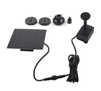 Fontaine solaire à pompe, fontaine à eau solaire pour bain d'oiseaux, jardin, aquarium, 3 buses réglables en hauteur jusqu'à 60 cm, débit de 180 l/h avec panneau monocristallin de 7 V