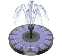 Fontaine solaire à pompe pour bain d'oiseaux avec 6 buses, 2,5 W pou jardin, étang, piscine, aquarium et extérieur(2,5W)