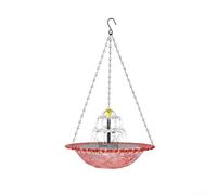 Fontaine solaire à suspendre pour oiseaux pour jardin, terrasse, jardin, pelouse avec chaînes métalliques et crochets pour plus de stabilité et d'attraction de la faune (rose)