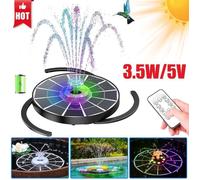 Fontaine Solaire AISITIN 4W à LED avec Télécommande, 4 Buses, Batterie Intégrée, Pompe Flottante pour Extérieur Jardin