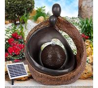 Fontaine Solaire Autonome avec Batterie Li-ION et Lumières LED - Déco Original pour Votre Jardin