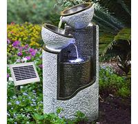 Fontaine Solaire Autonome avec Batterie Lithium et Éclairage LED Décorative Élégante pour Embellir Votre Jardin, Terrasse et Balcon