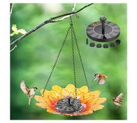Fontaine Solaire avec Bain d'oiseaux Suspendu Fontaine Solaire Exterieure De Jardin Flottant sur Pied Petite Fontaine à Eau Solaire,Style3