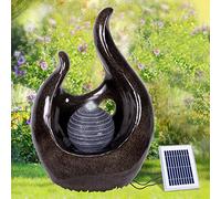 Fontaine Solaire avec Batterie Li-ION et Éclairage LED Love Flame pour Sublimer Votre Jardin, Terrasse, Balcon