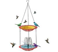 Fontaine solaire avec salle de bain, cascade résistante aux intempéries avec plateau alimentaire | Fontaine solaire pour piscine jardin Terrasse Cour Balcon Meubles