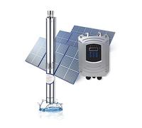 Fontaine Solaire, DC 48V 750W pompe submersible solaire de 2 pouces pompe solaire de puits profond 1.5T / H 50M tête for l'irrigation de forage