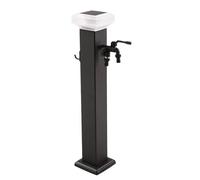 Fontaine Solaire de Jardin autoportante, Support pour Tuyau antigel de 81 cm avec Robinet, Distributeur d'eau décoratif d'extérieur et borne d'incendie pour Jardins, Noir
