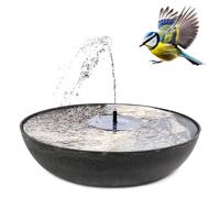 Fontaine solaire d'extérieur avec bac, 45 cm, bac décoratif et fontaine flottante solaire comme jeu d'eau d'extérieur, abreuvoir de balcon, lieu de bain de jardin pour oiseaux, anthracite