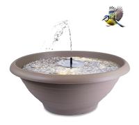 Fontaine solaire d'extérieur avec bac, XL, 55 cm, bac décoratif et fontaine flottante solaire comme jeu d'eau d'extérieur, abreuvoir de balcon, lieu de bain de jardin pour oiseaux, taupe