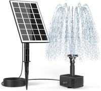 Fontaine Solaire, DIY 3.5W Solaire Flottant Extérieur Fontaine, 2025 Nouveau Pompe Bassin Solaire avec 8 Buses & 3M Câble