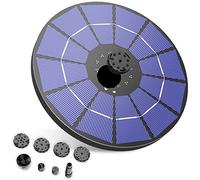 Fontaine Solaire Extérieur 3.5W, Flottante Pompe Bassin Solaire avec Batterie et 6 Buses, pour Bain d'oiseaux Etang Jardin Fontaine (3.5W)