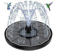 Fontaine Solaire Exterieure 3.5W, 2025 Upgrade Pompe Flottante avec 8 Buses & 4 Tiges Fixes pour Bain d'oiseaux, Étang, Décoration de Jardin