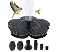 Fontaine Solaire Exterieure de Jardin 2025, Pompe Solaire Bassin 1.4W à 6 Buses,Hauteur de Jet (55-95 cm) pour Étang, Piscine, Jardin & Bain d'oiseaux (Noir)