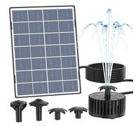 Fontaine Solaire Exterieure de Jardin 4,5 W Pompe Solaire DIY Panneau de Verre Solaire avec 4 Buses pour Bains d'oiseaux, Etangs,Patio,Décoration de Jardin（4,5W）