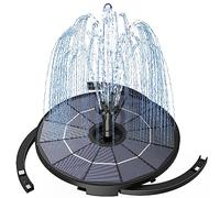 Fontaine Solaire Exterieure de Jardin avec Panneau Solaire Amovible de 2,8W 2 en 1 Fontaines Extérieures avec Support Fixe 6 Buses pour Bassins D'agrément Exterieur Fontaine à Oiseaux（2,8W）