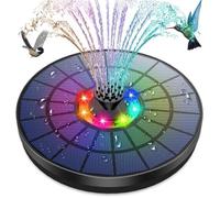 Fontaine Solaire Extrieur Cascade LED Colores 5.5W - AMZtime - 7 Buses Pompe Solaire pour Bassin
