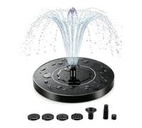 Fontaine solaire flottante avec 7 buses de pulvérisation interchangeables, pompe à eau solaire sans fil, pompe à eau extérieure à économie d'énergie pour bain d'oiseaux, petit étang, décoration de
