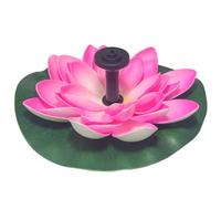 Fontaine Solaire Flottante en Plastique, Forme Lotus Verte, 7V 2.5W | Circulation D’Eau Automatique, Oxygénation du Bassin, Jet 100cm, Débit 180 L/H, pour Jardin et Aquarium