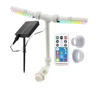 Fontaine solaire - Fontaine flottante pour piscine avec double et éclairage LED de 7 couleurs avec télécommande | cascade décorative | Accessoire de décoration extérieure pour jardin, terrasse