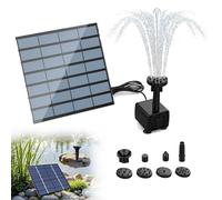 Fontaine Solaire, Fontaine Solaire Exterieure De Jardin, 1.8w Pompe Solaire Bassin Exterieur, Equipé De 6 Types De Buses, Pour DéCoration Pour Bassins, Terrasses, Jardins, Etc
