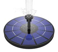 Fontaine Solaire Pompe 3,5 W Flotté Solaire Panneau intégré Batterie avec 6 Buses Idéal pour Petit étang Salle de Bain d'oiseaux Fish Tank Décoration de Jardin 18 cm(1PC