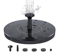 Fontaine Solaire, Pompe de Bassin Solaire avec 4 Styles de Fontaine, Pompe de Fontaine Solaire Flottante pour Bain d'Oiseaux de Jardin 13cm