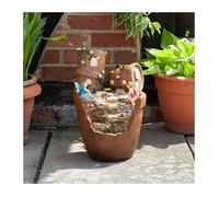 Fontaine solaire Pots Elvedon - SMART SOLAR - Résine - Marron - Autonome - 48cm