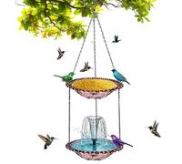 Fontaine Solaire pour Bain d'oiseaux,Arroseur résistant aux intempéries avec Plateau pour Nourriture | Fontaine Oiseau Solaire,pour Jardin Terrasse Piscine Balcon Cour Maison Paysagisme
