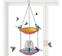 Fontaine Solaire pour Bain d'oiseaux | Arroseur résistant aux intempéries avec Plateau pour Nourriture | Fontaine Oiseau Solaire - pour Bassin, Jardin, terrasse, Patio, Cour, extérieur,