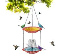 Fontaine Solaire pour Bain d'oiseaux | Cascade décorative de Jardin avec mangeoire - Fontaine Solaire à Eau | pour Bassin, Jardin, terrasse, Patio, Cour, extérieur,