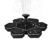 Fontaine solaire pour bain d'oiseaux - Pompe à énergie solaire en forme de fleur | 6 buses interchangeables avec panneau à haute efficacité et architecture flottante pour cours, piscines et ja