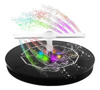 Fontaine solaire pour extérieur - 2,5 W - Pompe de bassin solaire avec 8 LED - Pompe à eau flottante - Pompe solaire flottante pour étang, jardin, bain d'oiseaux, bac à poissons