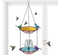 Fontaine solaire pour oiseaux avec bain cascade de jardin avec mangeoire