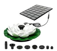 Fontaine solaire pour oiseaux - Pompe à eau flottante | Design 1,2 W | Panneau solaire monocristallin, fontaine flottante en forme de fleur, plusieurs buses de pulvérisation, flux d'eau doux