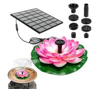 Fontaine solaire pour oiseaux - Pompe à eau flottante | Design 1,2 W | Panneau solaire monocristallin, fontaine flottante en forme de fleur, plusieurs buses de pulvérisation, flux d'eau doux