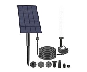 Fontaine submersible à énergie solaire avec buses, montage mural, sans balais, pour bain d'oiseaux, jardin, piscine, aquarium
