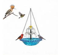 Fontaine Suspendue Solar Cascade pour Oiseaux - Fontaine Dextérieur Solaire 2026 pour Jardin, Terrasse Et Cour - Élégant Bain Doiseaux Gris avec Eau Courante Blue