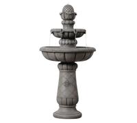 Fontaine - Teamson Home - bain d’oiseaux extérieure 99 cm 2 niveaux finition pierre gris clair