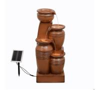 Teamson Home Fontaine Cascade Solaire 4 Niveaux Terracotta Exterieur