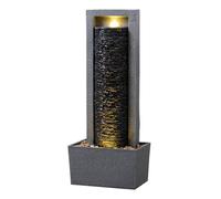 Teamson Home Fontaine De Jardin Haute Cascade Exterieure Led Roche Superposee Patio Durable Gris Fonce Gris