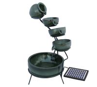 Fontaine Verte Énergie Solaireà 4 Niveaux de Bols Renversants