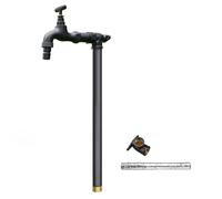 Fontaine verticale autoportante pour colonne d'eau de jardin avec système anti-gel et résistant aux fissures 100 cm (39,4 po) Support au sol pour irrigation de cour (Noir)