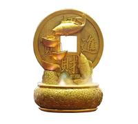 Fontaines Cascade Décoration de Cascade Fontaine Bureau avec Boule décorative rotative Poisson Koi doré décoration Table Fortune et Bonne Chance méditation for Salon Artisanat(Grand)