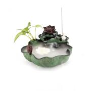 Fontaines Cascade Fontaine Cascade de Lotus relaxante d'intérieur avec Aquarium circulant for la Maison et Le Bureau