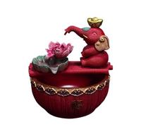 Fontaines Cascade Fontaine de Bureau en Forme d'éléphant, système d'eau d'intérieur, Ornements Circulation, aménagement paysager(Red)